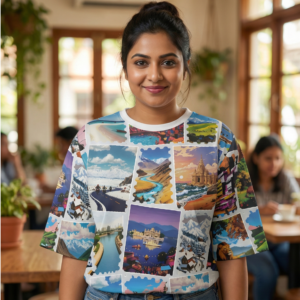 India in Stamps - Unisex Oversized Tee